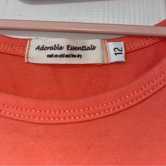 Adorable Essentials NWOT Peachy Melon Long Sleeved Shirt Cotton size 12 - Picture 2 of 3